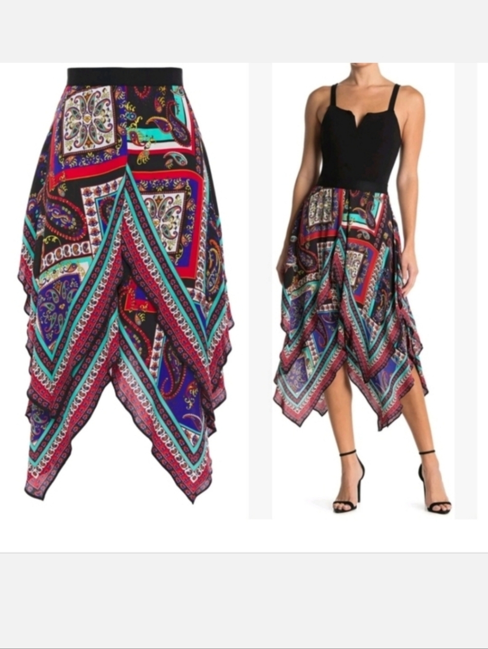 Alice + Olivia Maura  Handkerchief Skirt Size  0